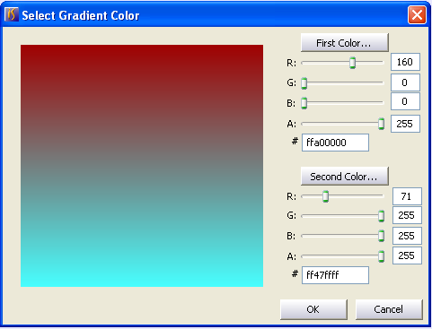 Gradient dialog window